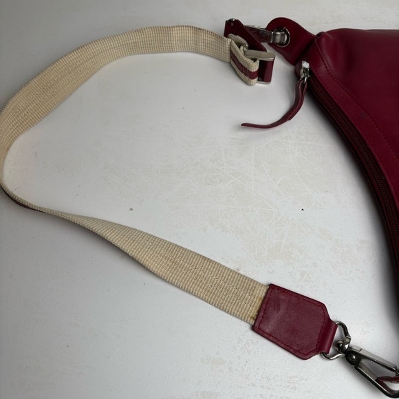 LAZARO Vintage Sporty Leather Shoulder Bag Stripe Strap Made in Argentina - Picture 12 of 16